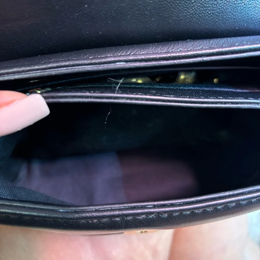 Ted Baker Black Satchel with Gold Accents